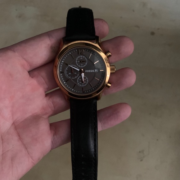 Fossil rose gold japan chronograph quartz watch